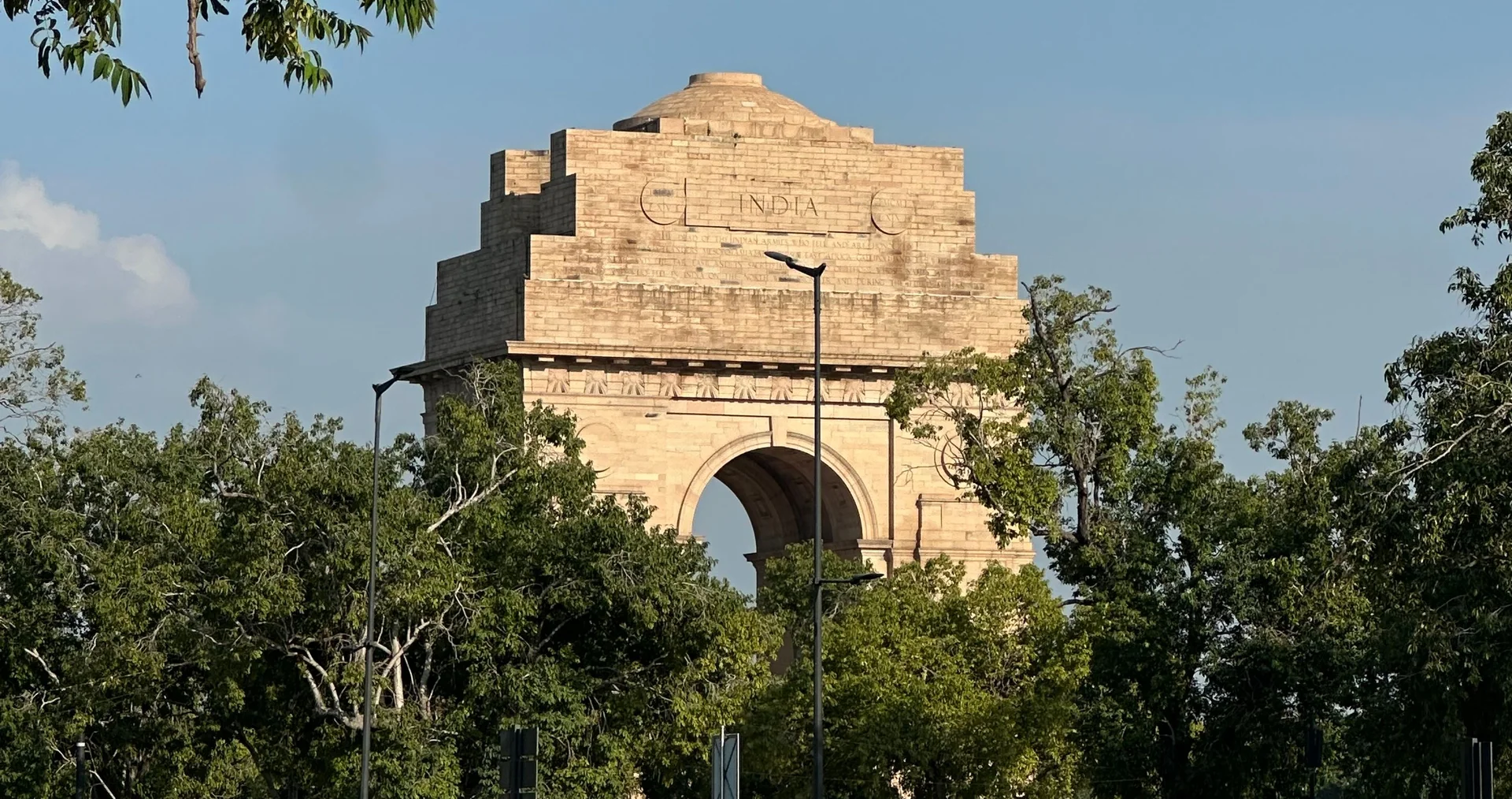 India Gate and its gardens in New Delhi