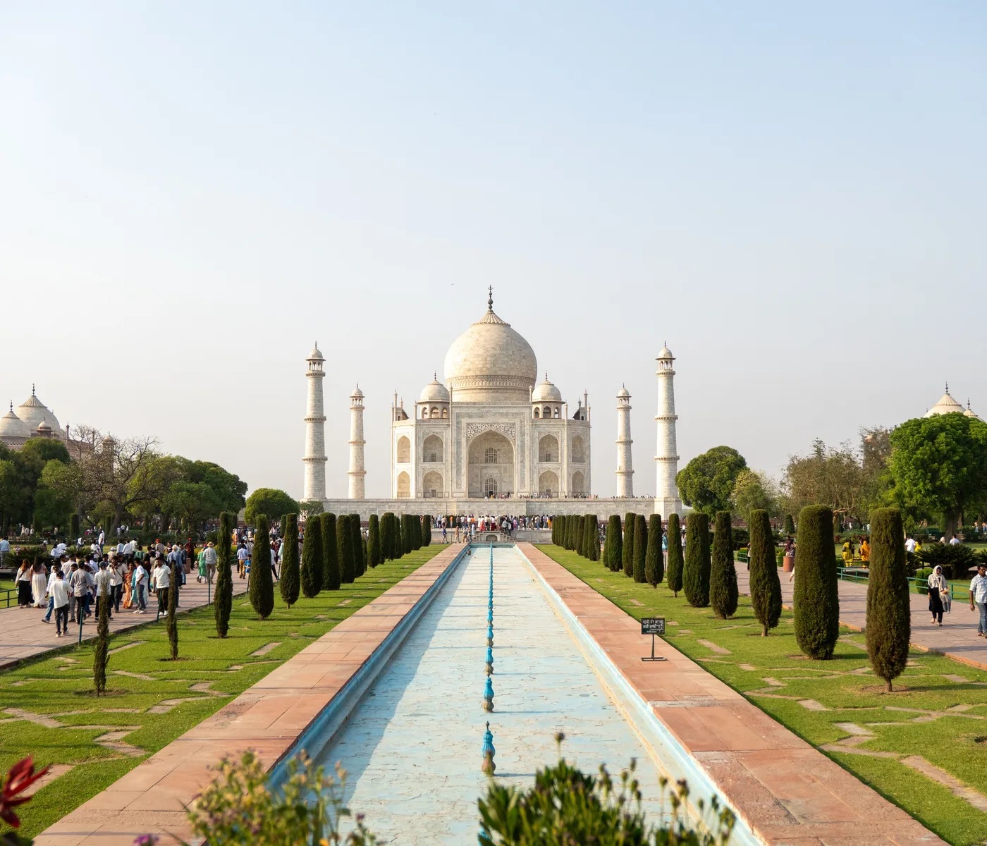 The Taj Mahal at sunrise in Agra