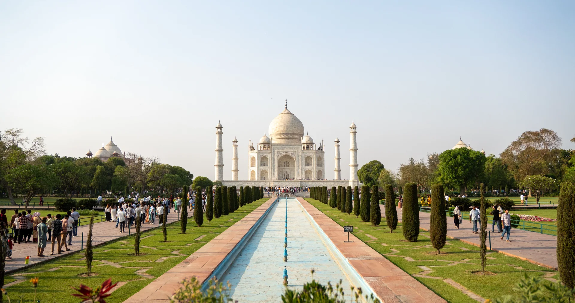 The Taj Mahal and gardens in Agra
