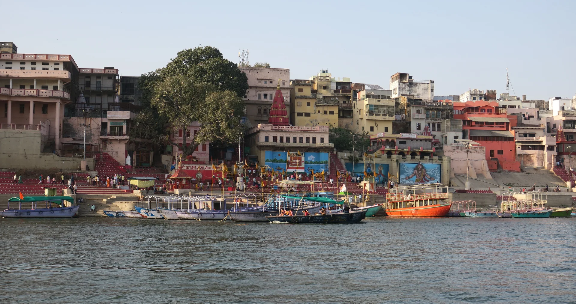The riverfront ghats and historic city of Varanasi