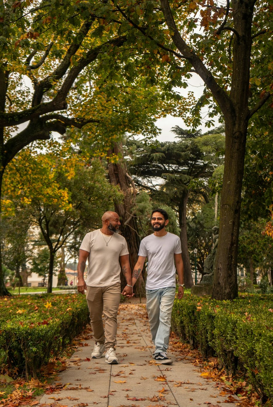 LGBTQ travelers exploring historic monuments together