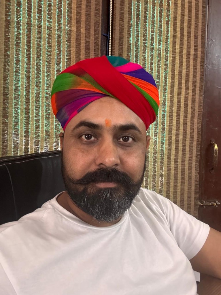 Rajendra Sharma in traditional turban