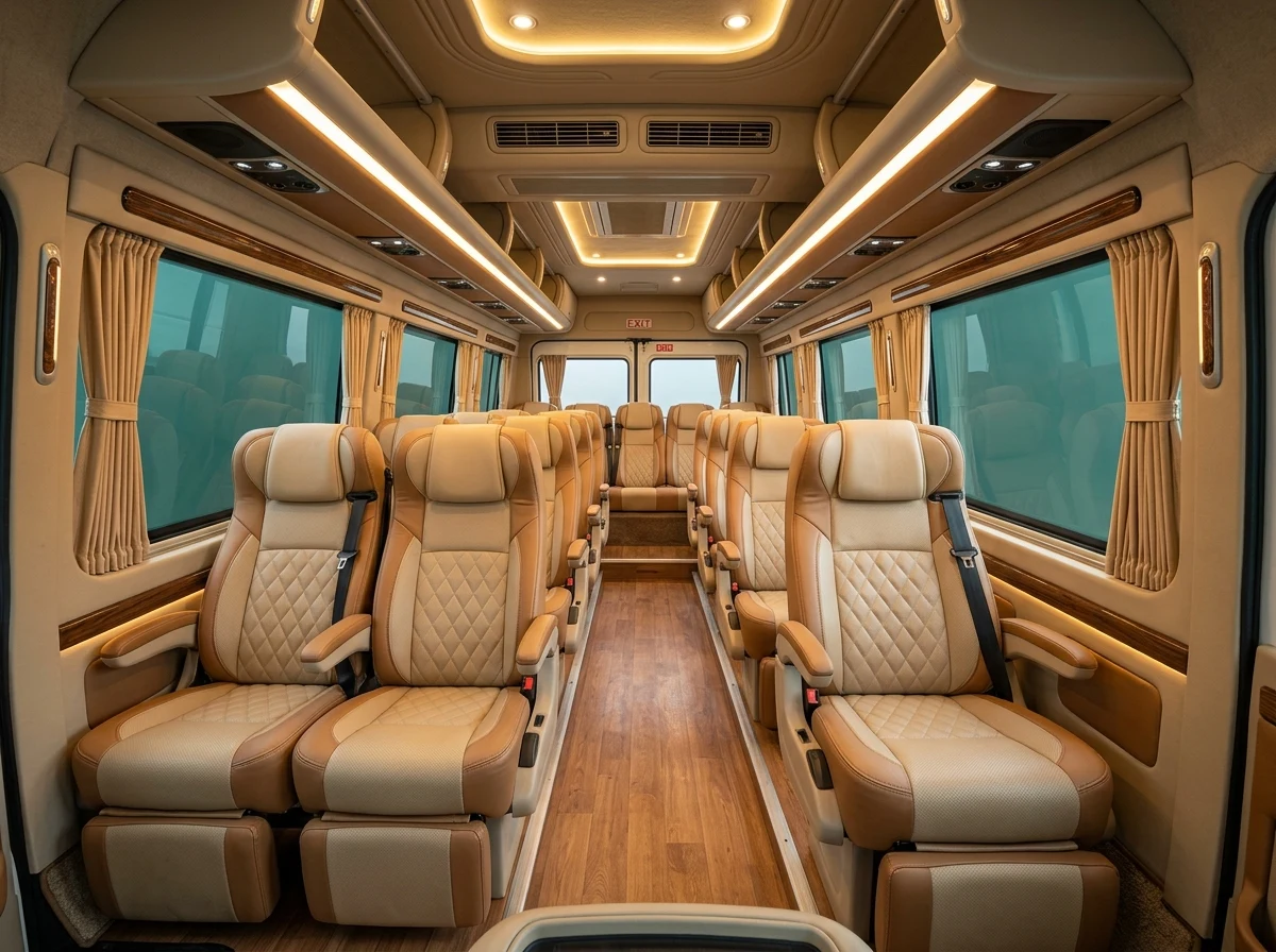 Well-Appointed Passenger Cabin with Reclining Seats